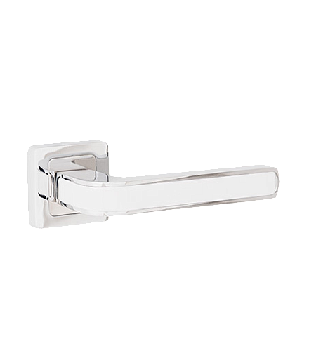 Ручки стандарт Ручка дверная Code Deco на квадратном основании H-22106-A-CR/W 